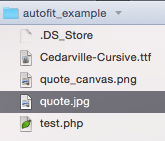 Auto fit text to image using PHP file structure after file new image generated.